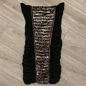 Bebe Scruched Sequin Tube Dress